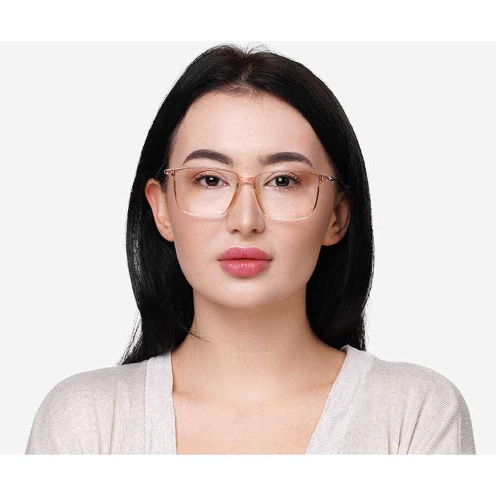 FIRMOO TR30638 Clear Oversized L Glasses Pink Light Fashion Tint 10% Square